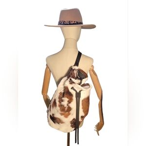 SOLD! Handcrafted Hair On Hide Bucket Sling Bag